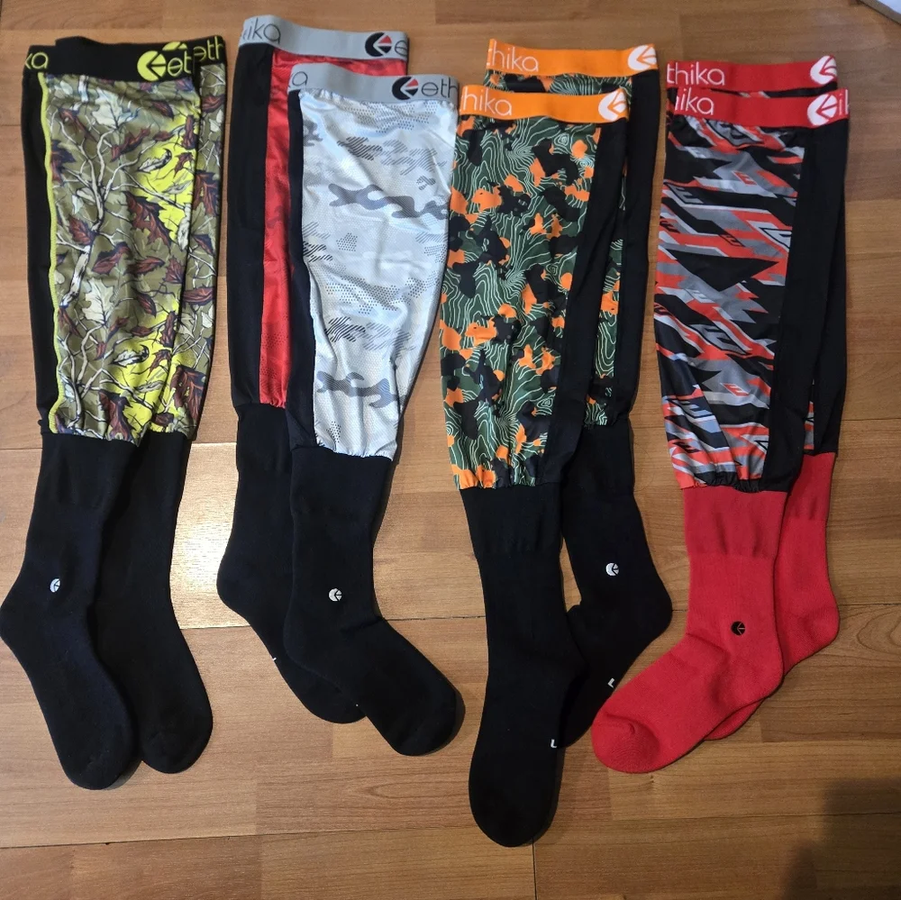 ethika Men's Moto Socks in Black, Red, Orange, Green, Gray